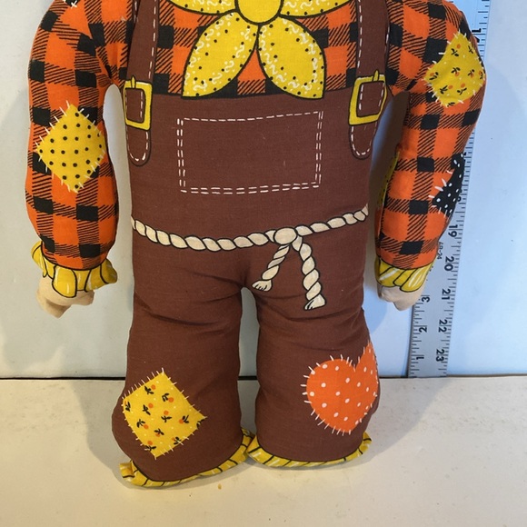 Vintage 1990s Stuffed Fabric Scarecrow Doll - Picture 3 of 4